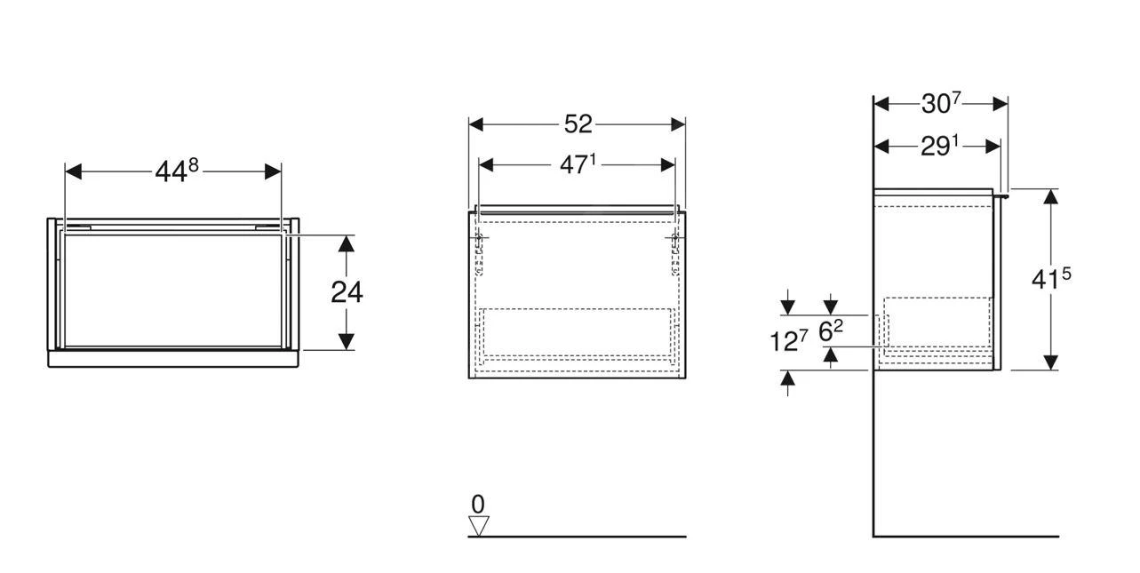 Geberit ICon - Wastafelonderkast, 52x42x31 Cm, 1 Lade, Lava 502.302.JK.1 2 Geberit ICon - Wastafelonderkast, 52x42x31 Cm, 1 Lade, Lava 502.302.JK.1 - Afbeelding 2