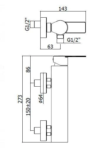 Paffoni Tango - Douchekraan, Chroom TA168CR 2 Paffoni Tango - Douchekraan, Chroom TA168CR - Afbeelding 2