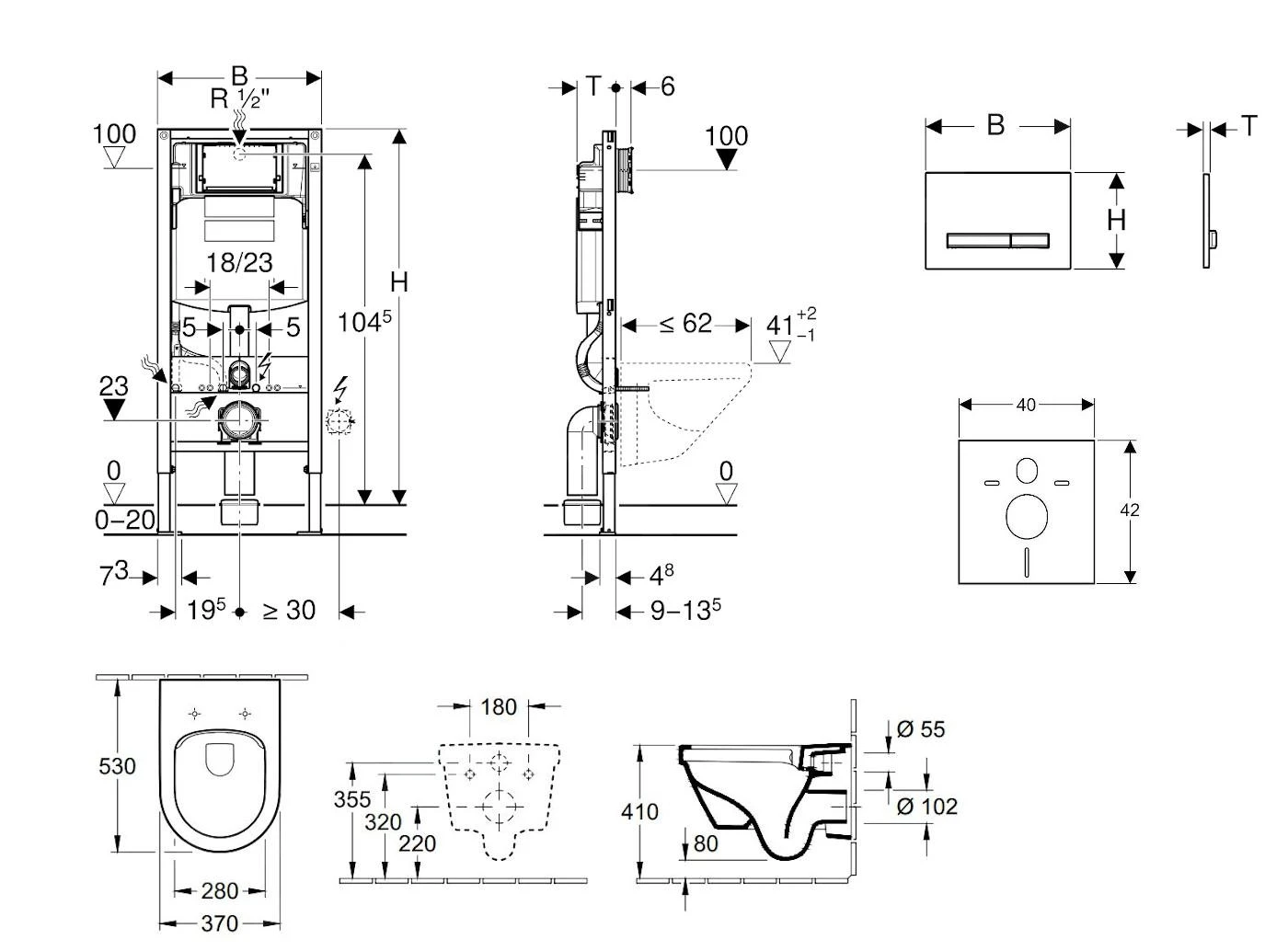 Geberit Duofix - Set Voorwandinstallatie, Toilet En Villeroy & Boch Zitting, Bedieningspaneel Sigma50, DirectFlush, SoftClose, CeramicPlus, Alpine Wit 111.300.00.5 NB8 2 Geberit Duofix - Set Voorwandinstallatie, Toilet En Villeroy & Boch Zitting, Bedieningspaneel Sigma50, DirectFlush, SoftClose, CeramicPlus, Alpine Wit 111.300.00.5 NB8 - Afbeelding 2