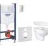 Grohe Solido - Toiletset Met Inbouwtoilet, Hangtoilet En Wc Bril Bau Ceramic, Softclose, Bedieningspaneel Skate Air, Chroom/wit 39888000