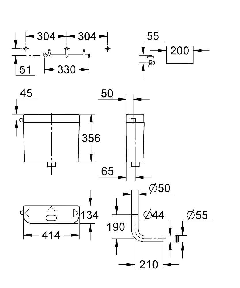 Grohe Toebehoren - Spoelreservoir 356x134mm, Alpine Wit 37355SH0 2 Grohe Toebehoren - Spoelreservoir 356x134mm, Alpine Wit 37355SH0 - Afbeelding 2