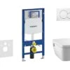 Geberit Duofix - Set Voorwandinstallatie, Toilet En Zittingen Tece One, Bedieningspaneel Sigma01, Rimless, SoftClose, Alpine Wit 111.300.00.5 NT1
