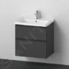 Duravit D-Neo - Wastafelonderkast Met Wastafel, 634x625x452 Mm, 2 Laden, Grafiet Mat DE012004949
