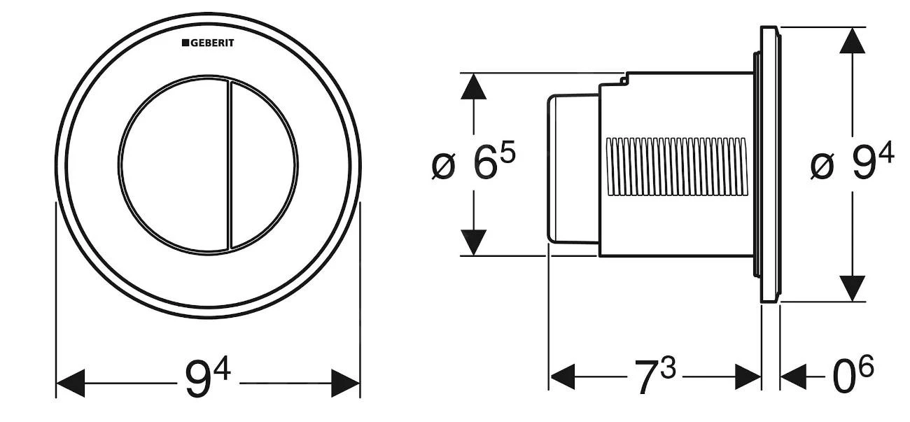 Geberit Spoelsystemen - Afstandsbediening Type 01, Pneumatisch, Voor 2-toets Spoeling, Glanzend Chroom 116.042.21.1 2 Geberit Spoelsystemen - Afstandsbediening Type 01, Pneumatisch, Voor 2-toets Spoeling, Glanzend Chroom 116.042.21.1 - Afbeelding 2