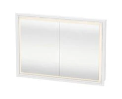 Duravit L-Cube - Spiegelkast Met LED-verlichting, Inbouw, 700x1000x155 Mm, 2 Deuren, Wit LC7652000001000