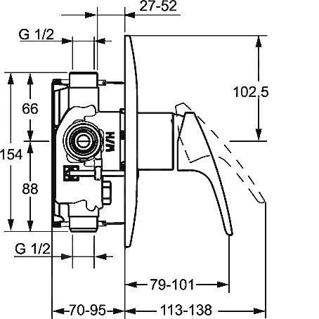 Hansa Mix - Afdekset Voor Douchekraan, Chroom 01859183 2 Hansa Mix - Afdekset Voor Douchekraan, Chroom 01859183 - Afbeelding 2