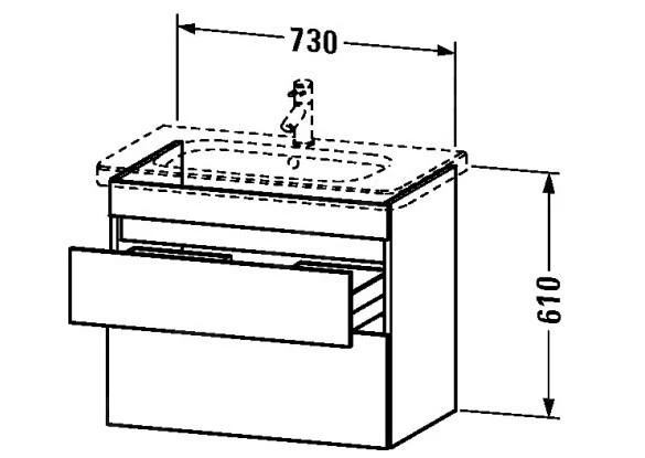 Duravit DuraStyle - Wastafelonderkast Compact, 610x730x368 Mm, 2 Laden, Glanzend Wit DS649902222 2 Duravit DuraStyle - Wastafelonderkast Compact, 610x730x368 Mm, 2 Laden, Glanzend Wit DS649902222 - Afbeelding 2