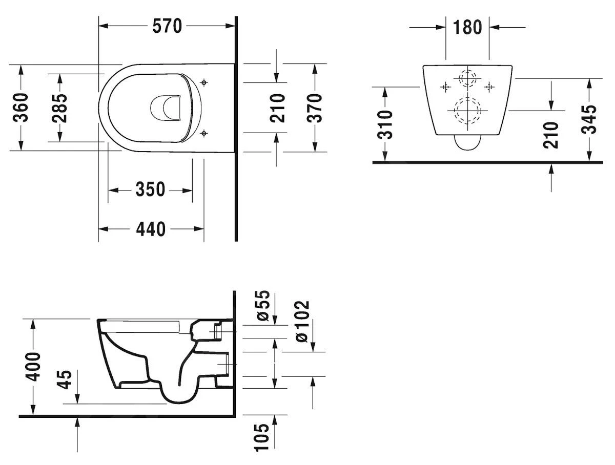 Duravit ME By Starck - Wandtoilet Met SoftClose Toiletbril, Rimless, Met WonderGliss, Alpine Wit 45290900A11 2 Duravit ME By Starck - Wandtoilet Met SoftClose Toiletbril, Rimless, Met WonderGliss, Alpine Wit 45290900A11 - Afbeelding 2