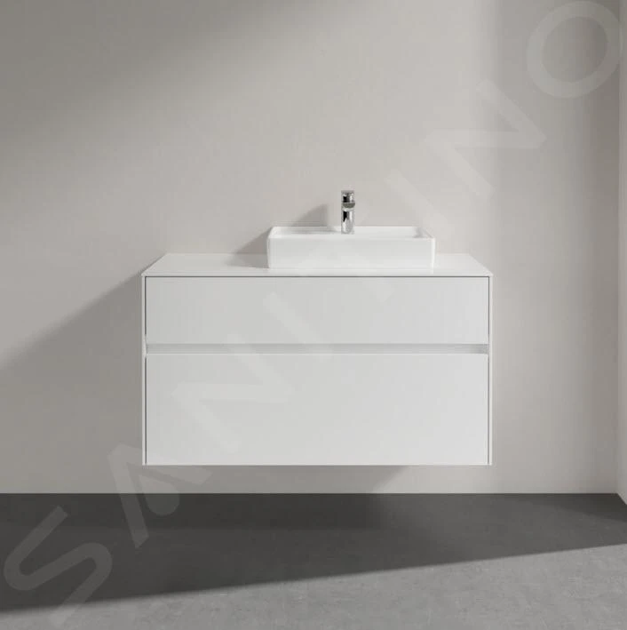 Villeroy & Boch Collaro - Wastafelonderkast, 1000x548x500 Mm, 2 Laden, Glossy White C01500DH 8 Villeroy & Boch Collaro - Wastafelonderkast, 1000x548x500 Mm, 2 Laden, Glossy White C01500DH - Afbeelding 8