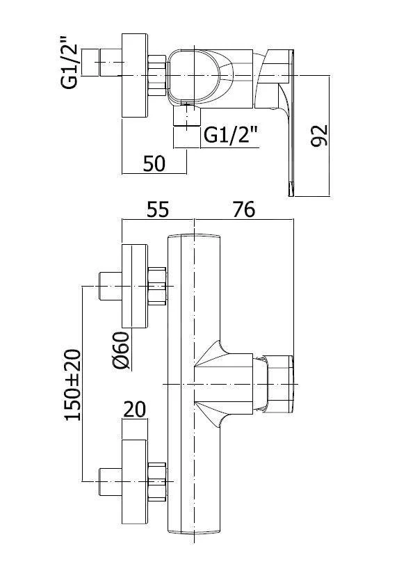 Paffoni Sly - Douchekraan, Chroom SY168CR 2 Paffoni Sly - Douchekraan, Chroom SY168CR - Afbeelding 2