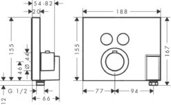 Axor ShowerSelect - Square Thermostaat Mengkraan Met Stopkraan Voor 2 Functies, Fixfit En Douchehouder, Chroom 36712000 -Badkamer Luxe 1f8800292f7a092ca5c4ac19