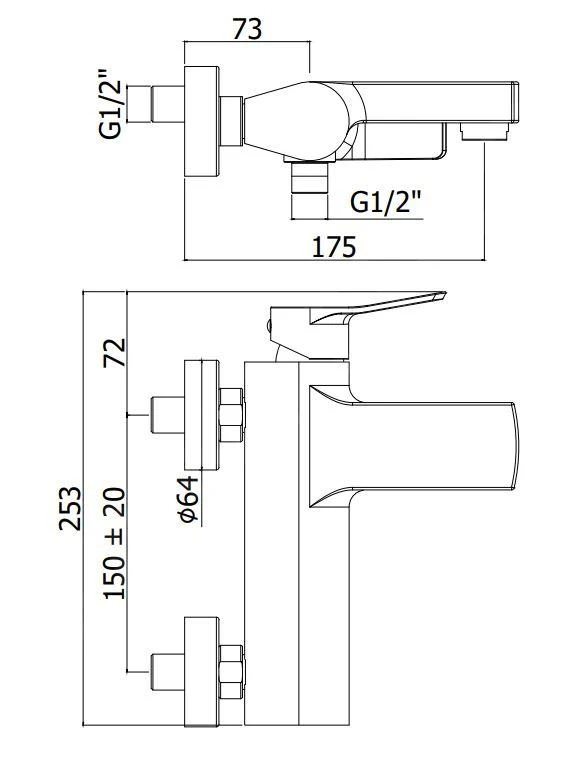 Paffoni Tilt - Badkraan, Chroom TI022CR 2 Paffoni Tilt - Badkraan, Chroom TI022CR - Afbeelding 2