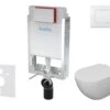 Kielle Genesis - Set Voorwandinstallatie, Toilet Met Toiletbril Softclose En Bedieningspaneel Gemini III, Glanzend Wit 30505SZ15
