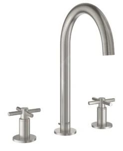 Grohe Atrio - Wastafelkraan Met Afvoergarnituur En Draaibare Uitloop, M-size, 3-gats Installatie, Supersteel 20008DC3