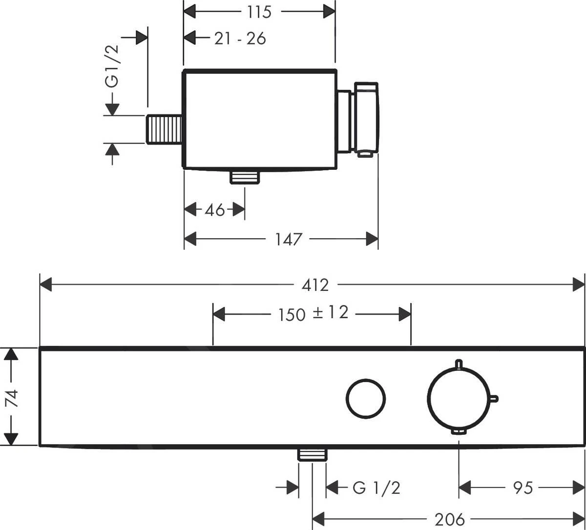 Hansgrohe ShowerTablet Select - Thermostatische Douchekraan, Mat Wit 24360700 2 Hansgrohe ShowerTablet Select - Thermostatische Douchekraan, Mat Wit 24360700 - Afbeelding 2