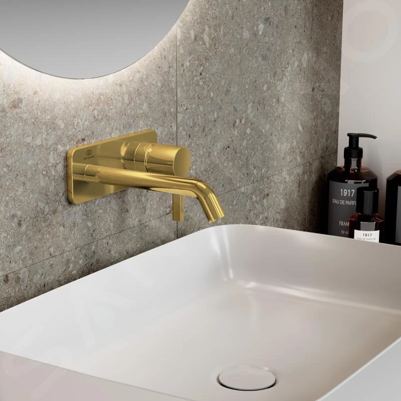 Ideal Standard Joy - Inbouw Wastafelkraan, Uitloop 180 Mm, Brushed Gold A7380A2 3 Ideal Standard Joy - Inbouw Wastafelkraan, Uitloop 180 Mm, Brushed Gold A7380A2 - Afbeelding 3