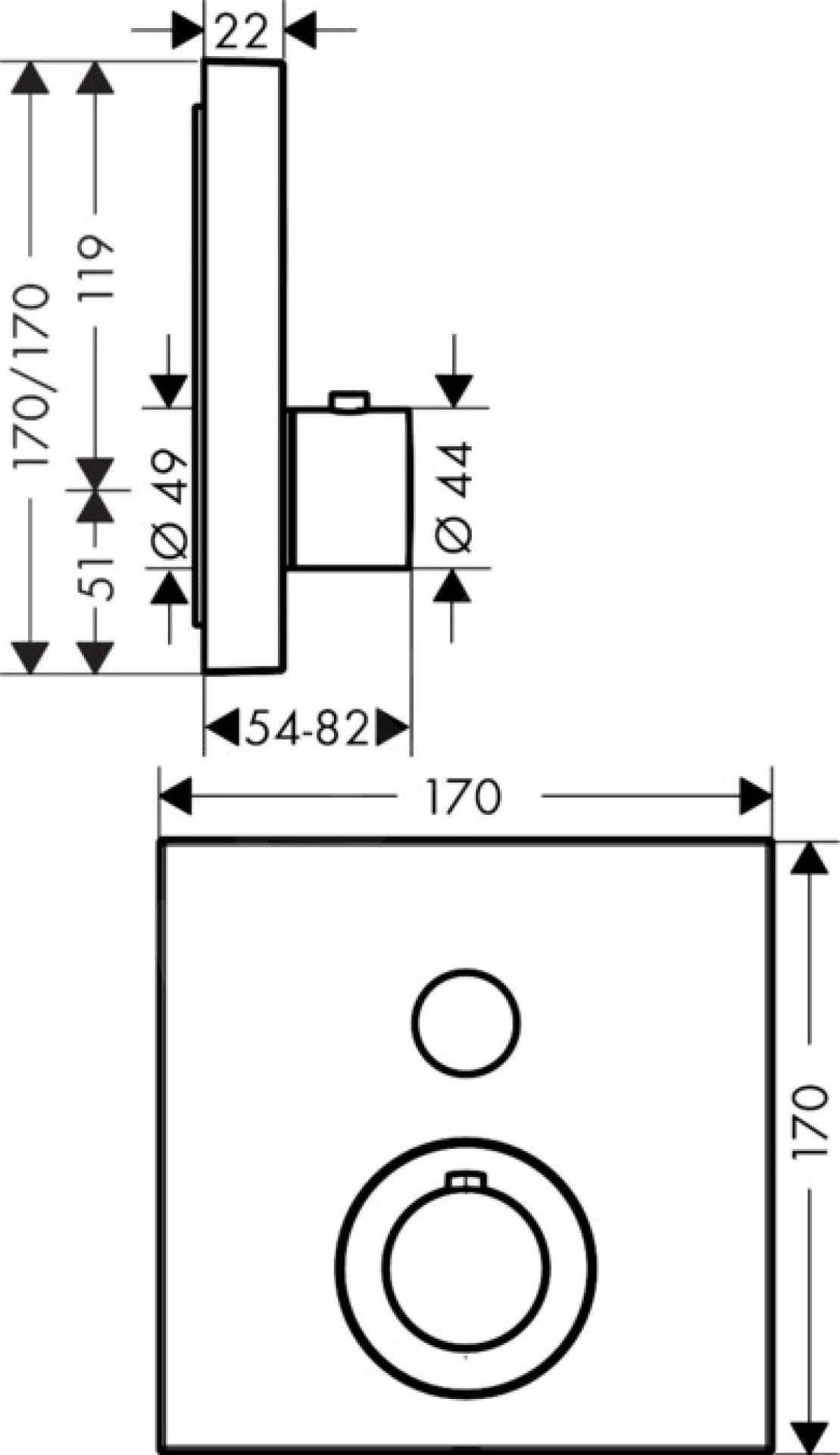 Axor ShowerSelect - Thermostaat Mengkraan Met Stopkraan Voor 1 Functie, Chroom 36714000 2 Axor ShowerSelect - Thermostaat Mengkraan Met Stopkraan Voor 1 Functie, Chroom 36714000 - Afbeelding 2