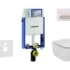 Geberit Kombifix - Inbouwreservoir Voor Hangend Toilet Met DELTA50 Bedieningsknop, Alpine Wit + Ideal Standard Tesi - Hangend Toilet En Wc-bril, Aquablade, SoftClose 110.302.00.5 NU8