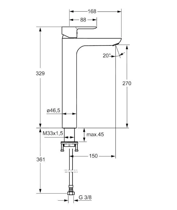 Hansa Ligna - Wastafelkraan, Chroom 06032203 2 Hansa Ligna - Wastafelkraan, Chroom 06032203 - Afbeelding 2