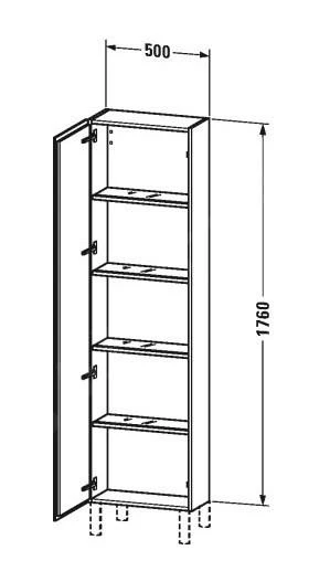 Duravit L-Cube - Hoge Badkamerkast 1760x500x243 Mm, Rechts, Glanzend Wit LC1171R2222 2 Duravit L-Cube - Hoge Badkamerkast 1760x500x243 Mm, Rechts, Glanzend Wit LC1171R2222 - Afbeelding 2
