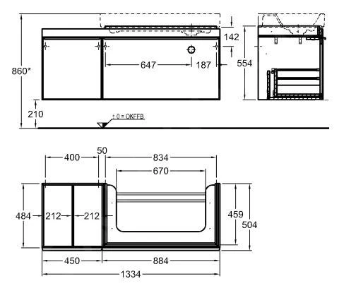 Geberit Citterio - Wastafelonderkast 900 Mm, Met Bijzetplank, Glanzend Glas/licht Eiken 500.568.JI.1 2 Geberit Citterio - Wastafelonderkast 900 Mm, Met Bijzetplank, Glanzend Glas/licht Eiken 500.568.JI.1 - Afbeelding 2
