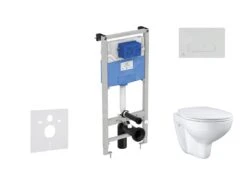 Ideal Standard ProSys - Toiletset- Inbouwreservoir, Closet, WC-zitting Bau Ceramic, Oleas M1 Bedieningsplaat, Rimless, SoftClose, Chroom ProSys120M SP66