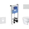 Ideal Standard ProSys - Toiletset- Inbouwreservoir, Closet, WC-zitting Bau Ceramic, Oleas M1 Bedieningsplaat, Rimless, SoftClose, Mat Chroom ProSys120M SP65