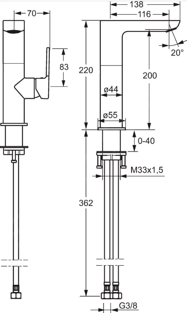Hansa Ligna - Wastafelkraan Met Draaibare Uitloop, Chroom 55352203 2 Hansa Ligna - Wastafelkraan Met Draaibare Uitloop, Chroom 55352203 - Afbeelding 2