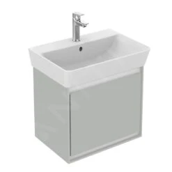 Ideal Standard Connect Air - Wastafelonderkast Cube 500 Mm, Glanzend Lichtgrijs/mat Wit Gelakt E0842EQ