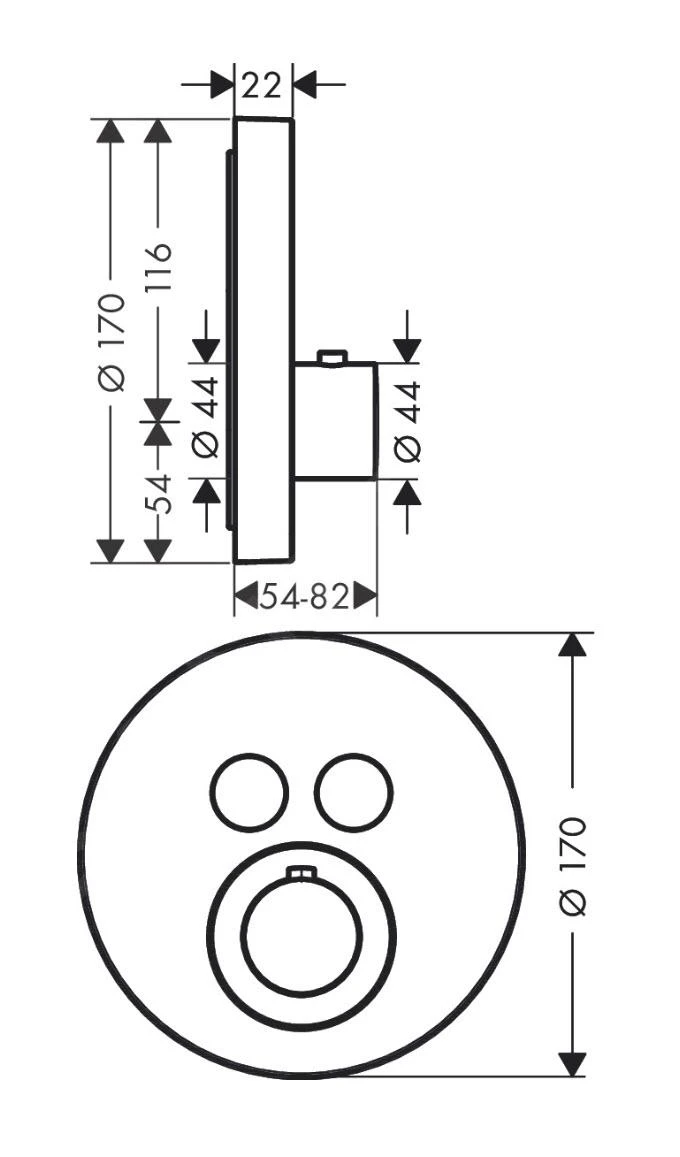 Axor ShowerSelect - Thermostaat Afbouwdeel Voor 2 Functies, Geborsteld Zwart Chroom 36723340 2 Axor ShowerSelect - Thermostaat Afbouwdeel Voor 2 Functies, Geborsteld Zwart Chroom 36723340 - Afbeelding 2