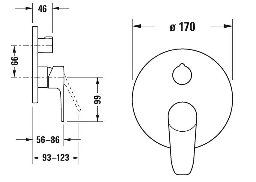 Duravit B.1 - Inbouw Thermostatische Badkraan, Voor 2 Functies, Chroom B15210012010 2 Duravit B.1 - Inbouw Thermostatische Badkraan, Voor 2 Functies, Chroom B15210012010 - Afbeelding 2