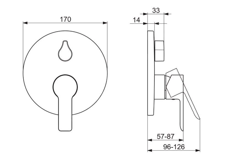 Hansa Ligna - Inbouw Badkraan, Met Omstelkraan Voor 2 Functies, Chroom 83853503 2 Hansa Ligna - Inbouw Badkraan, Met Omstelkraan Voor 2 Functies, Chroom 83853503 - Afbeelding 2