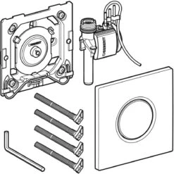Geberit Spoelsystemen - Urinoirstuursysteem Met Pneumatische Spoelactivering, Bedieningsplaat Type 01, Chroom Mat 116.011.46.5 -Badkamer Luxe 28674c0ebee1ff97bf7a2f8c