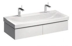 Geberit Xeno 2 - Wastafel Onderkast Met LED Verlichting En 2 Laden, 1200 Mm, Glanzend Wit 500.517.01.1 -Badkamer Luxe 288e63b8b6113cce38249d6a