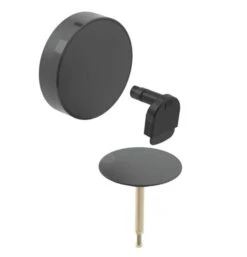 Geberit Toebehoren - Afbouwset Voor Badafvoer, Met Draaibediening En Toevoer D52, Mat Zwart 150.481.14.1