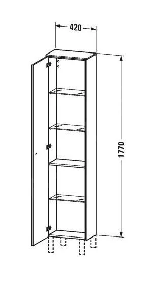 Duravit Brioso - Hoge Kast 1770x420x240 Mm, Rechts, Glanzend Wit BR1320R2222 2 Duravit Brioso - Hoge Kast 1770x420x240 Mm, Rechts, Glanzend Wit BR1320R2222 - Afbeelding 2