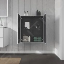 Duravit L-Cube - Hoge Badkamerkast 800x700x243 Mm, 2 Deuren, Glanzend Wit LC116702222 -Badkamer Luxe 2a0c9d103ce7534401216a97