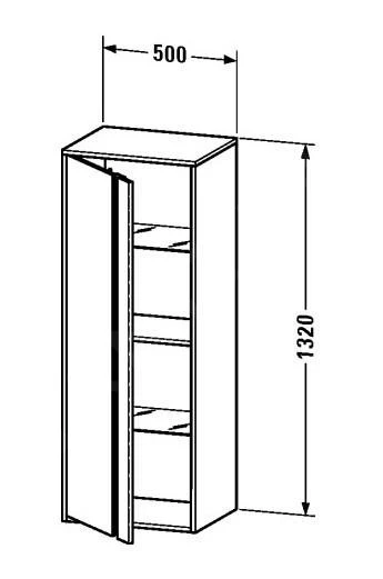 Duravit Ketho - Hoge Kast 1320x500x360 Mm, Rechts, Glanzend Wit KT1267R2222 2 Duravit Ketho - Hoge Kast 1320x500x360 Mm, Rechts, Glanzend Wit KT1267R2222 - Afbeelding 2