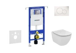 Geberit Duofix - Set Voorwandinstallatie, Toilet En Zitting Ideal Standard Tesi, Bedieningsplaat Sigma01, Rimless, SoftClose, Alpine Wit 111.355.00.5 NE1