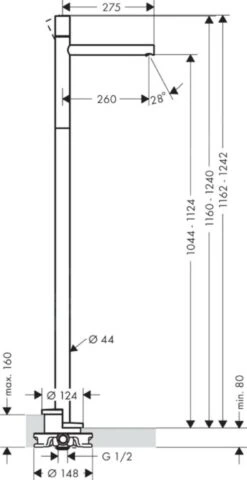 Axor Uno - Vrijstaande Wastafelkraan, Geborsteld Nikkel 45037820 -Badkamer Luxe 2ba6800d4c9528338b293406 1