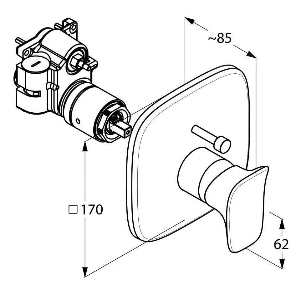 Kludi Amba - Afdekset Badkraan, Chroom 536570575 2 Kludi Amba - Afdekset Badkraan, Chroom 536570575 - Afbeelding 2