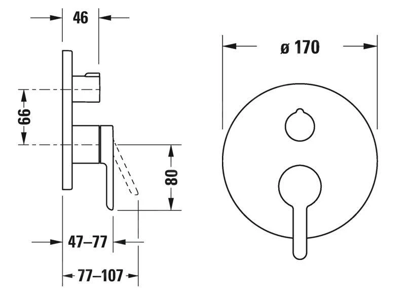 Duravit C.1 - Inbouw Douchemengkraan, Voor 2 Functies, Mat Zwart C14210012046 2 Duravit C.1 - Inbouw Douchemengkraan, Voor 2 Functies, Mat Zwart C14210012046 - Afbeelding 2
