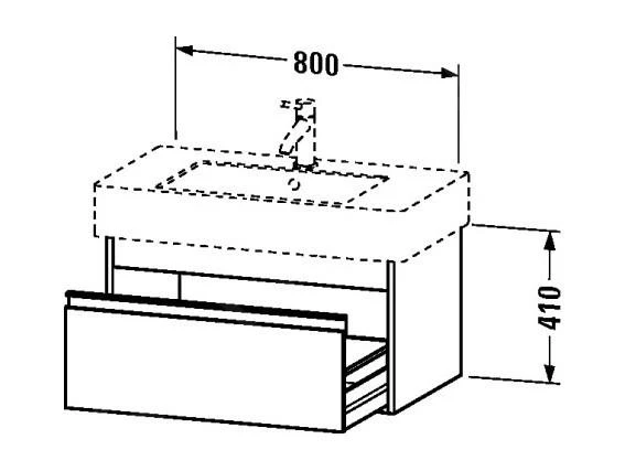 Duravit Ketho - Wastafelonderkast 410x800x455 Mm, 1 Lade, Glanzend Wit KT669002222 2 Duravit Ketho - Wastafelonderkast 410x800x455 Mm, 1 Lade, Glanzend Wit KT669002222 - Afbeelding 2
