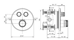 Ideal Standard CeraTherm Navigo - Inbouwthermostaat, Opbouwdeel, 2 Gebruikers, Brushed Gold A7296A2 -Badkamer Luxe 2c18a150dbcaeaddf016b58d 1
