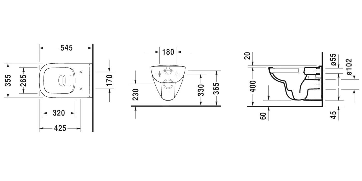 Duravit D-Code - Wandcloset, Rimless, SoftClose Wc Bril, Alpine Wit 45700900A1 2 Duravit D-Code - Wandcloset, Rimless, SoftClose Wc Bril, Alpine Wit 45700900A1 - Afbeelding 2