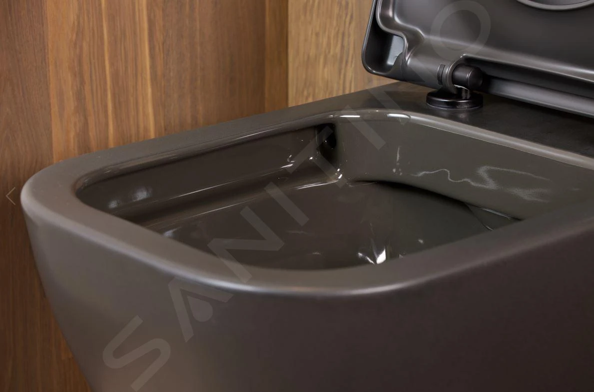 Duravit Happy D.2 - Hangend Toilet, Rimless, WonderGliss, Antracit 22220989001 8 Duravit Happy D.2 - Hangend Toilet, Rimless, WonderGliss, Antracit 22220989001 - Afbeelding 8