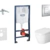 Grohe Rapid SL - Complete Toiletset, Wand-wc + Me By Starck Toiletzitting, Rimless, SoftClose, + Bedieningsplaat Skate Cosmo, Chroom 38528SET-KM