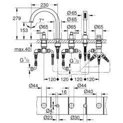 Grohe Atrio - Badkraan, 5-gats Installatie, Cool Sunrise 19922GL3 4 Grohe Atrio - Badkraan, 5-gats Installatie, Cool Sunrise 19922GL3 -Badkamer Luxe 2d84c8efa0ee0f515263f98d