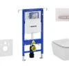 Geberit Duofix - Inbouwreservoir Voor Hangend Toilet Met SIGMA50 Bedieningsknop, Alpine Wit + Ideal Standard Tesi - Hangend Toilet En Wc-bril, Aquablade, SoftClose 111.355.00.5 NU8
