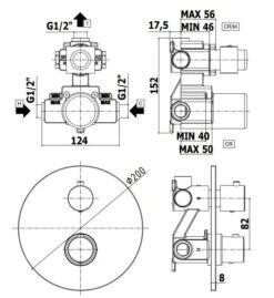 Paffoni Light - Inbouw Thermostaat Douchekraan Met Inbouwdeel, 1 Functie, Mat Zwart LIQ013NO -Badkamer Luxe 2f578b95d41353c5fc65678e